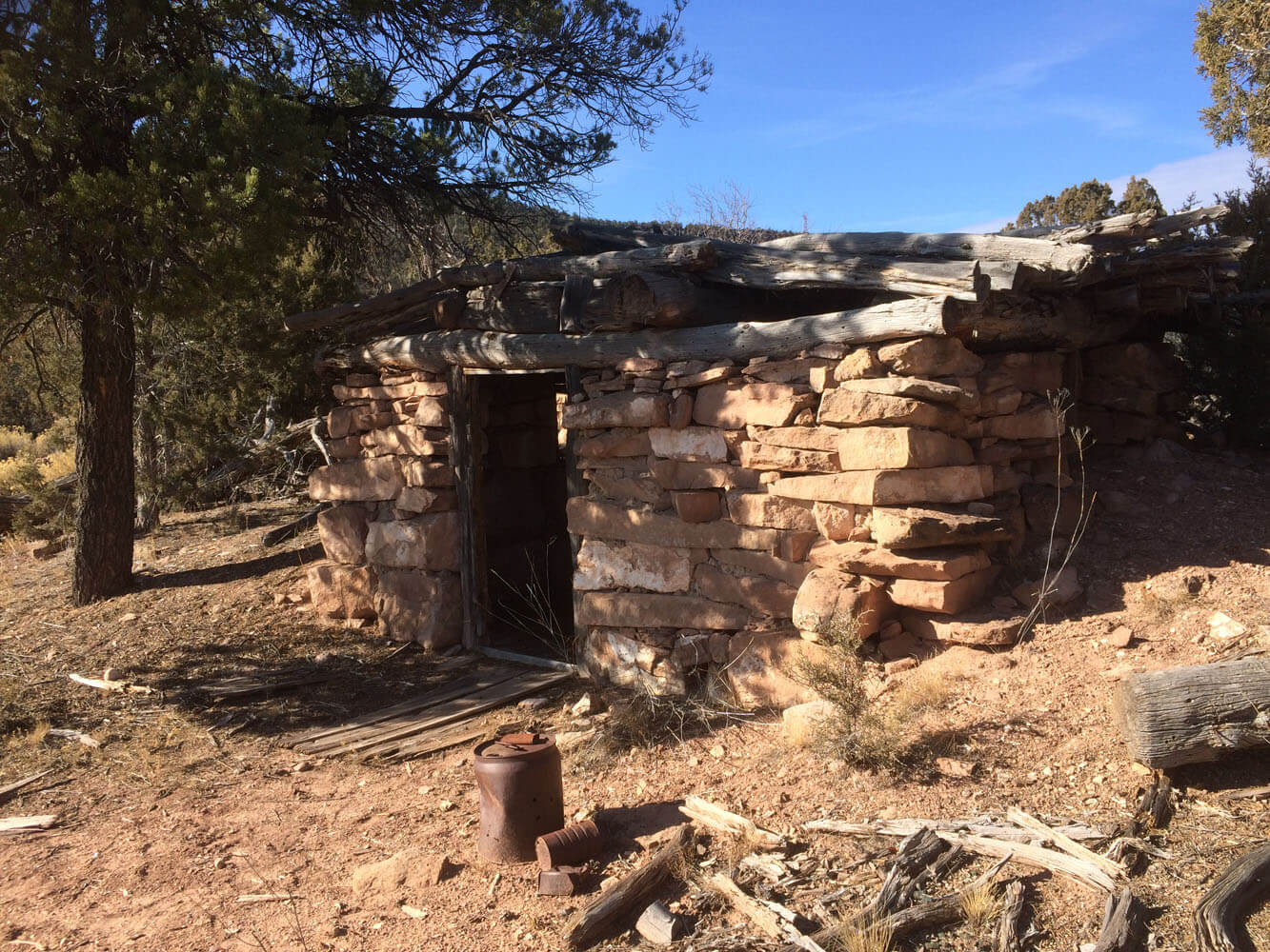 One of the remaining stone Cabins at Calamity camp.
