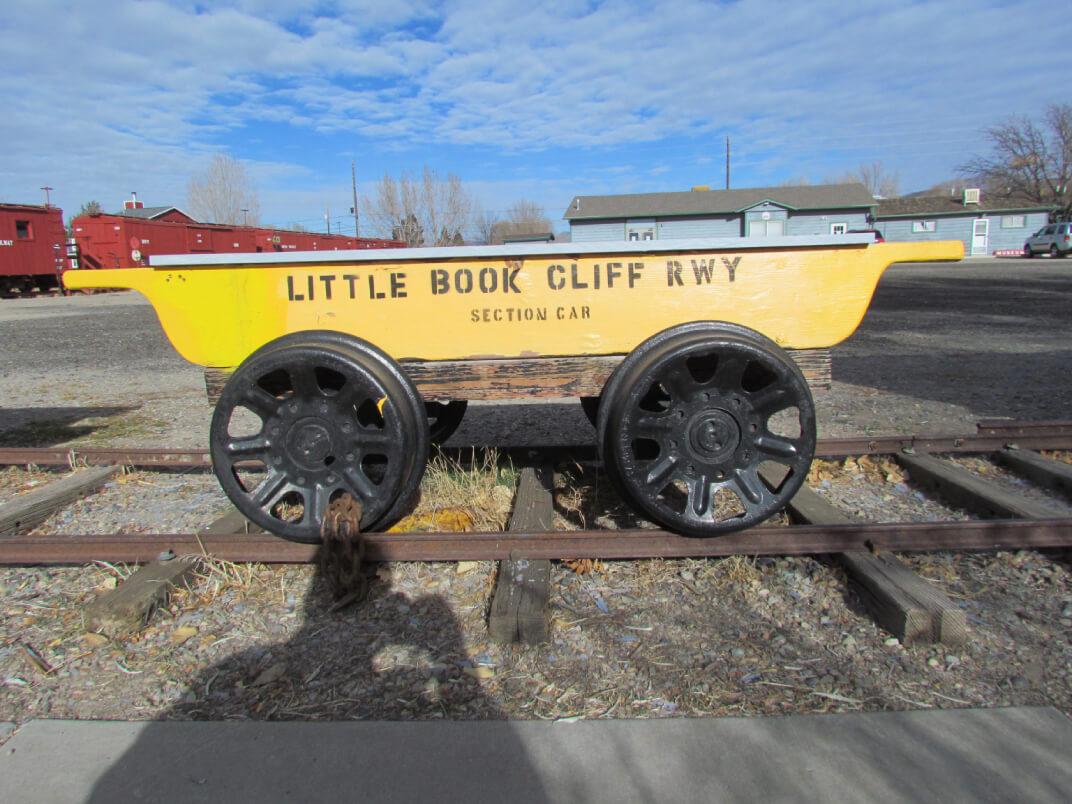 This piece is a replica made by the National Historic Society of a Little Book Cliff Railroad handcart